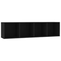 Regał na książki/szafka TV, czarny, 143x30x36 cm