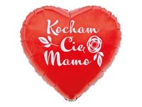 Balon foliowy serce, "Kocham Cię Mamo", czerwone, 45 cm (18 cali) [balon na