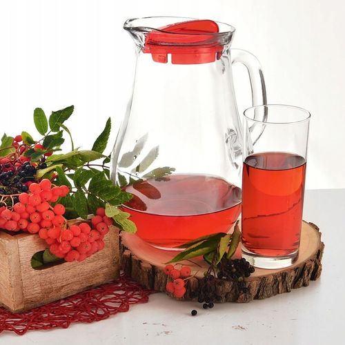 Dzbanek NA NAPOJE wodę sok lemoniadę do napojów szklany z pokrywką 2,1L na Arena.pl