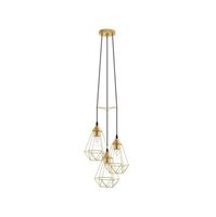 Lampa wisząca potrójna Indust E27 60W złota design fra