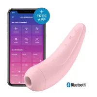 satisfyer curvy 2+ rożowy - stymulator powietrzny z wibracjami bluetooth