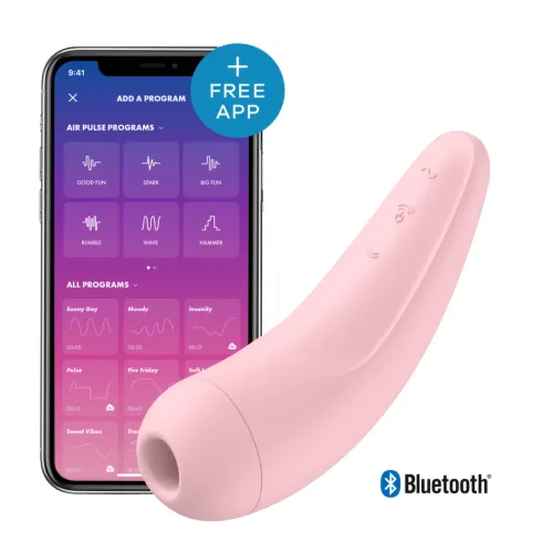 satisfyer curvy 2+ rożowy - stymulator powietrzny z wibracjami bluetooth na Arena.pl
