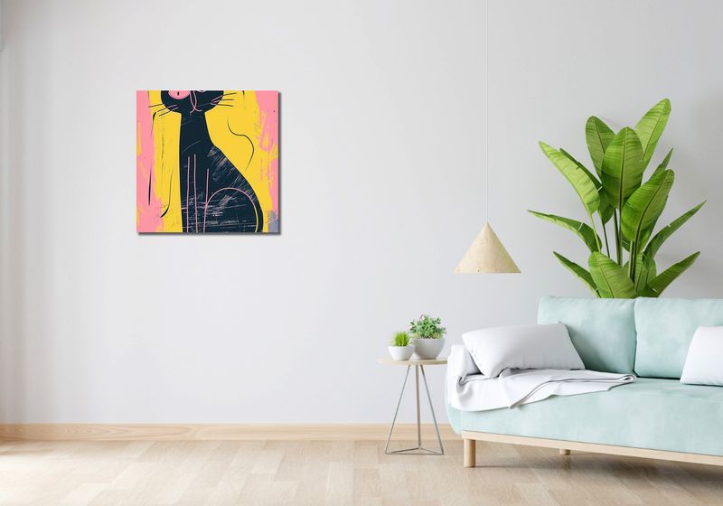 Obraz 60x60cm Kontrastowa Kotka zdjęcie 2
