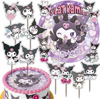 ZESTAW OPŁATEK NA TORT 20CM + TOPPERY - KURO.MI MELODY+ IMIĘ 15CM 18CM
