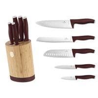 zestaw noży berlinger haus bh-2754 leonardo w bloku bambusowym