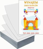 Ulotki A6 reklamowe firmowe 1000 szt projekt w cenie WYNAJEM DMUCHAŃCÓW