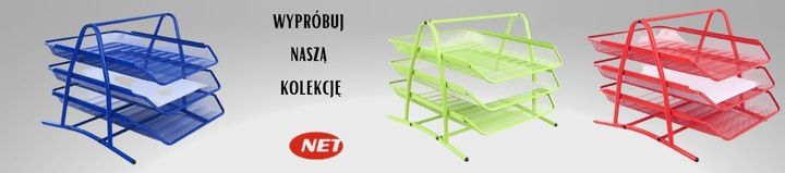 Organizer z szufladami półka na dokumenty metal 3 poziomowa Net czerwona zdjęcie 6