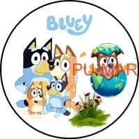 Opłatek na tort Urodziny Bluey Pies Piesek Postać Tekst Gratis 20 cm Gruby