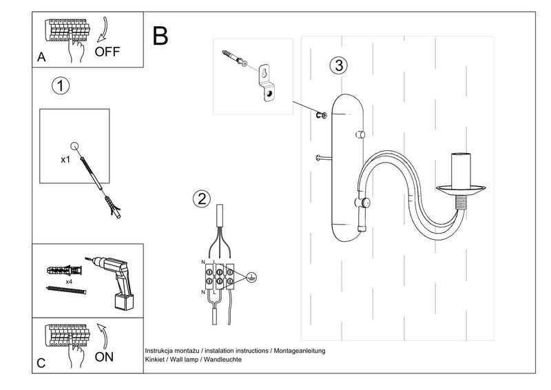 Kinkiet LAMPA ścienna SL.0216 metalowa OPRAWA świecznikowa maria teresa biała zdjęcie 3