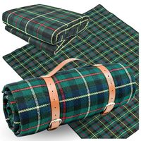 MATA NA PIKNIK KOC PIANKA WODOODPORNY PLED SKŁADANY ZAPINANY ZIELONY 200CM