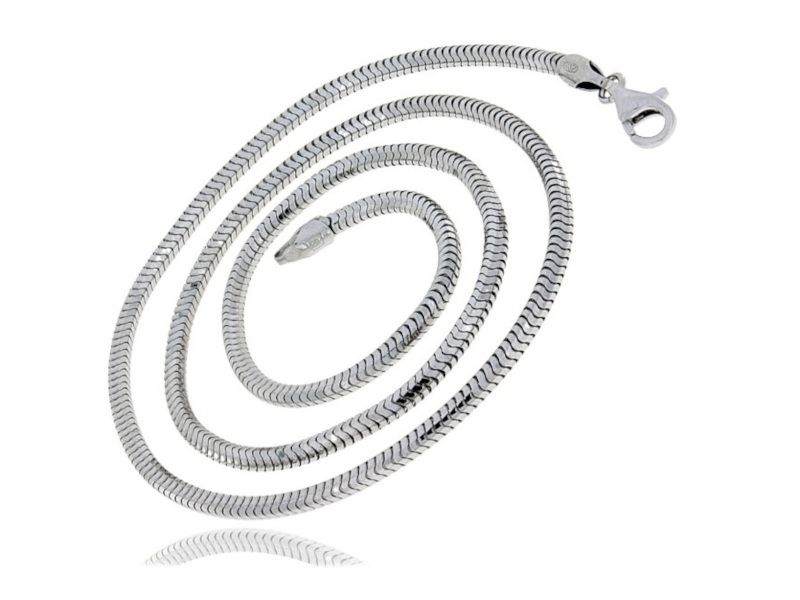 Gruby srebrny łańcuszek żmijka linka snake wąż 45 cm srebro 925 SNAKE_O24 zdjęcie 1