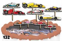 TOPPERY NA TORT OZDOBNE DEKORACJA ZESTAW - SAMOCHODY FORMUŁA 1 F1 10szt.