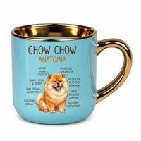 Chow chow anatomia elegancki kubek na prezent Niebieski PIES RASA URODZINY