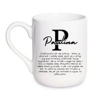 KUBEK Z IMIENIEM "PAULINA" Wzór - Elegant Coffee 330 ml