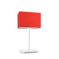 Lampka AMALFI abażur czerwony stelaż biały
