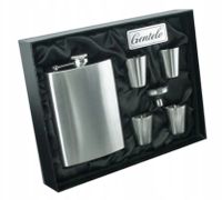 Piersiówka w Zestawie z Kieliszkami Gładka Mat