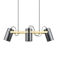 Lampa zwisowa potrójna Resi A8162-3A Zumaline tuby regulowane czarne złote