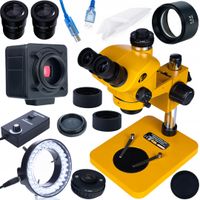 MIKROSKOP SIRIUS TRINOKULAROWY 7-50x USB 5MP SOCZEWKA LED 56x KAMERA HQ