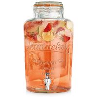 Słój na Napoje Słoik Dystrybutor do Napojów Szklany z Kranem Kranikiem 6,7L