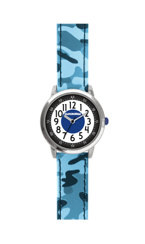 CLOCKODILE Świecący zegarek chłopięcy niebieski ARMY z wzorem kamuflażu na Arena.pl