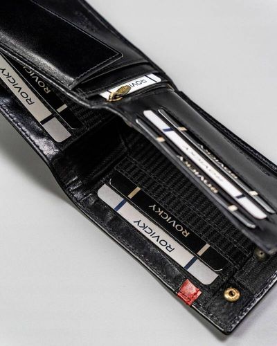 skórzany portfel męski z systemem rfid - rovicky na Arena.pl