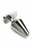mr. steel heavy steel plug medium - stalowy, anatomiczny, średni rozmiar
