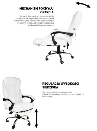 Fotel biurowy Elgo podnóżek biały na Arena.pl