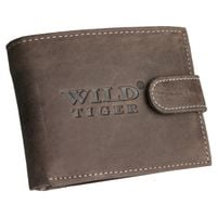 Portfel męski zapinany na nap Wild Tiger - ciemnobrązowy