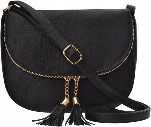 Torebka Damska Torba Na ramię Skórzana Miejska Pojemna Czarna Listonoszka na Arena.pl