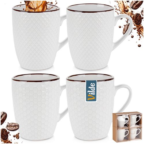 Kubki ceramiczne białe 400 ml 4 szt. na Arena.pl