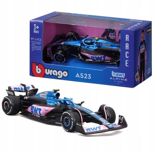 BOLID F1 BWT Alpine Team A523 2023 Pierre Gasly 1:43 model BBURAGO 18-38072 na Arena.pl