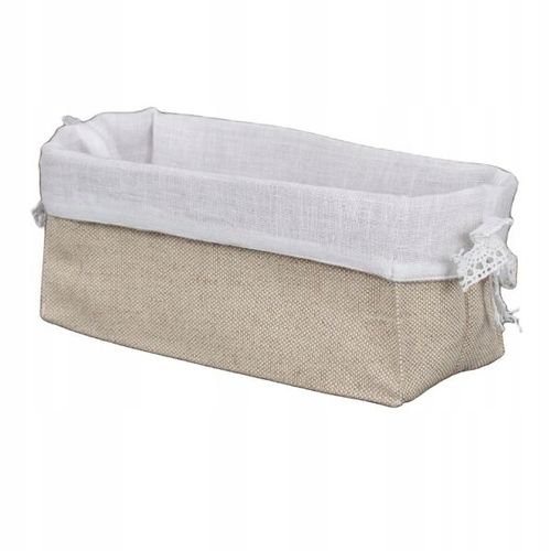 Koszyk Lniany na Chleb i Bułki. Koszyk z Koronką (Duży Koszyk na Pieczywo) na Arena.pl