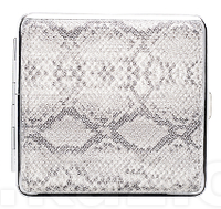 Papierośnica Metalowa Pokryta Skórą z Wzorem Skóry Węża