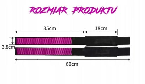 Paski treningowe uchwyty do Martwego Ciągu MKAS 2x sztuki różowe na Arena.pl