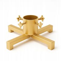 STOJAK POD CHOINKĘ LOFT 40x40 cm METALOWY ZŁOTY Z KUBKIEM NA WODE