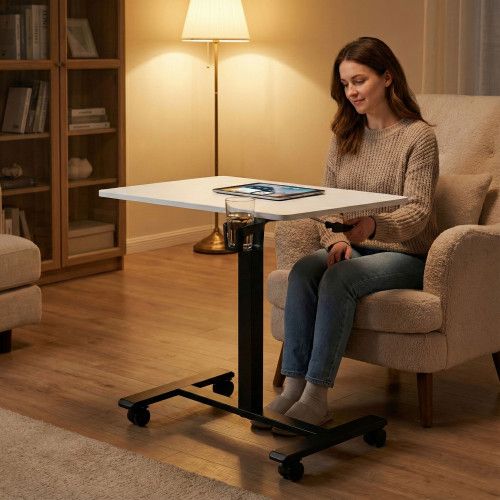 BIURKO MOBILNE MODERNHOME Z REGULACJĄ WYSOKOŚCI I UCHWYTEM NA NAPÓJ na Arena.pl