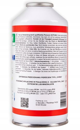 ZESTAW DO NAPEŁNIANIA KLIMATYZACJI AUT CZYNNIK R1234YF + USZCZELNIACZ na Arena.pl