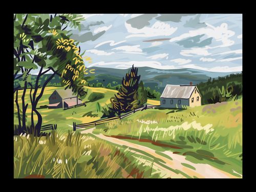 Plakat 18x13cm Bujna Wieś na Arena.pl