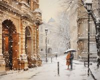 Plakat 50x40cm Zimowy Spacer Starym Miastem