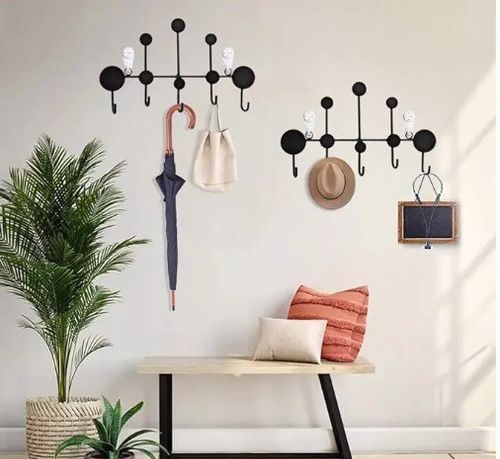 Wieszak ścienny haczyki czarny 32x23cm 2szt na Arena.pl