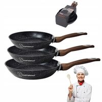 ZESTAW 3 SZTUKI PATELNI PREMIUM KOMPLET INDUKCJA GAZ