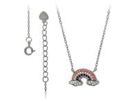 Rodowany srebrny naszyjnik gwiazd celebrytka tęcza