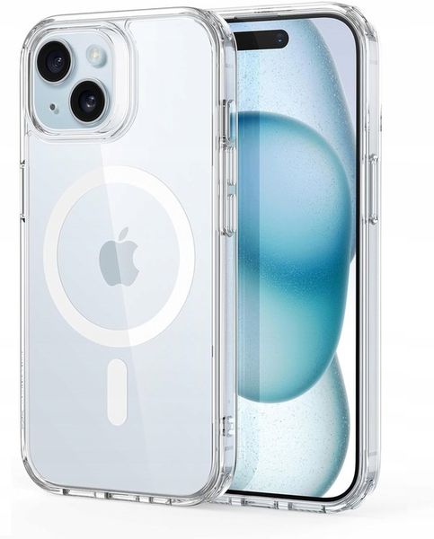 Etui Do iPhone 15 Plus +Szkło 9H WZMACNIANE 360° do MAGSAFE CLEAR CASE zdjęcie 1