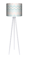 Lampa podłogowa - stojąca drewniana trójnóg duża - Pastelowy zygzak