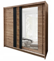 Garderoba Szafa Przesuwna 200 cm Artisan + Czarny AVERS-1 FD