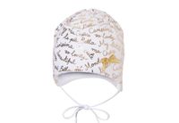 BROEL Iryda czapka dla dziewczynki wiązana biała 38-40