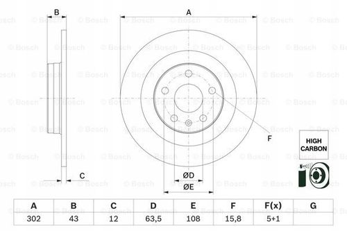 TARCZA HAM TYL 302X12 P BOSCH na Arena.pl