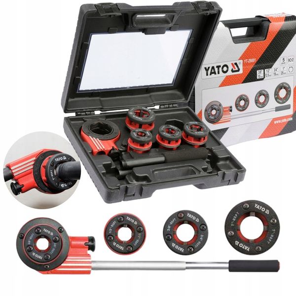 YATO GWINTOWNICA RĘCZNA Z SYSTEMEM GRZECHOTKOWYM DO RUR 4 GŁOWICE YT-29001 zdjęcie 5