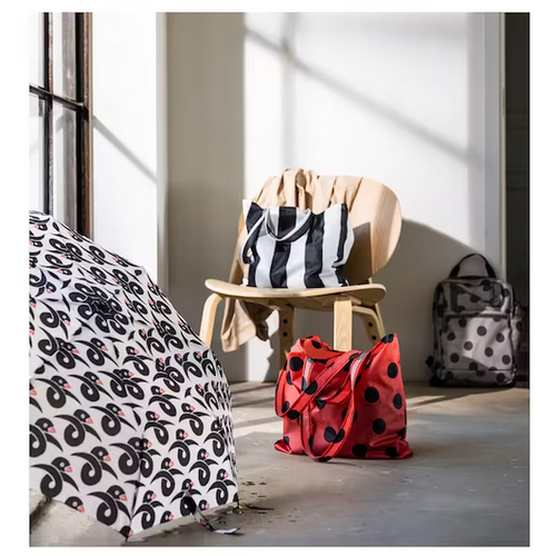 Torba na zakupy w paski czarnobiała Skynke IKEA na Arena.pl