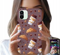 ETUI DO XIAOMI REDMI A2 - CASE Z KAWĄ ROGALIKAMI I ZIARNAMI W TLE